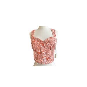 Midnight Sky Top Tangerine and White Size M